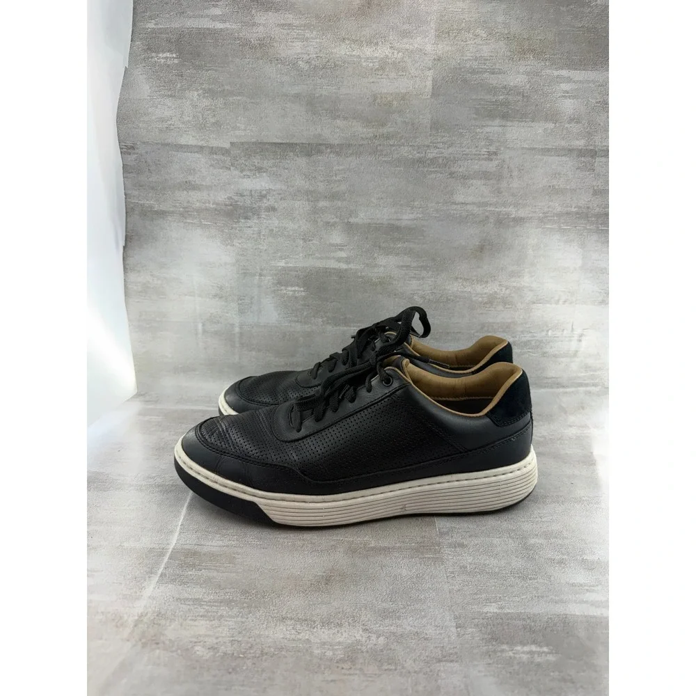 Johnston & Murphy Men TRUFOAM Black Leather Perforated Sneakers 25-2805 Size 8M